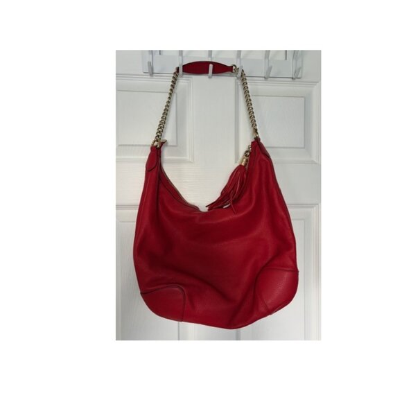 Authentic Gucci Soho red pebbled calf skin leather shoulder bag - Picture 3 of 16